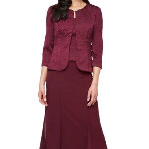 NWT Alex Evenings 8125949 Polyester Wedding Guest Dress Wine Size 6
